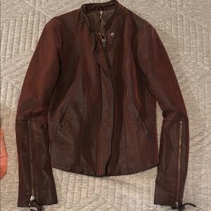 Free people faux suede maroon jacket